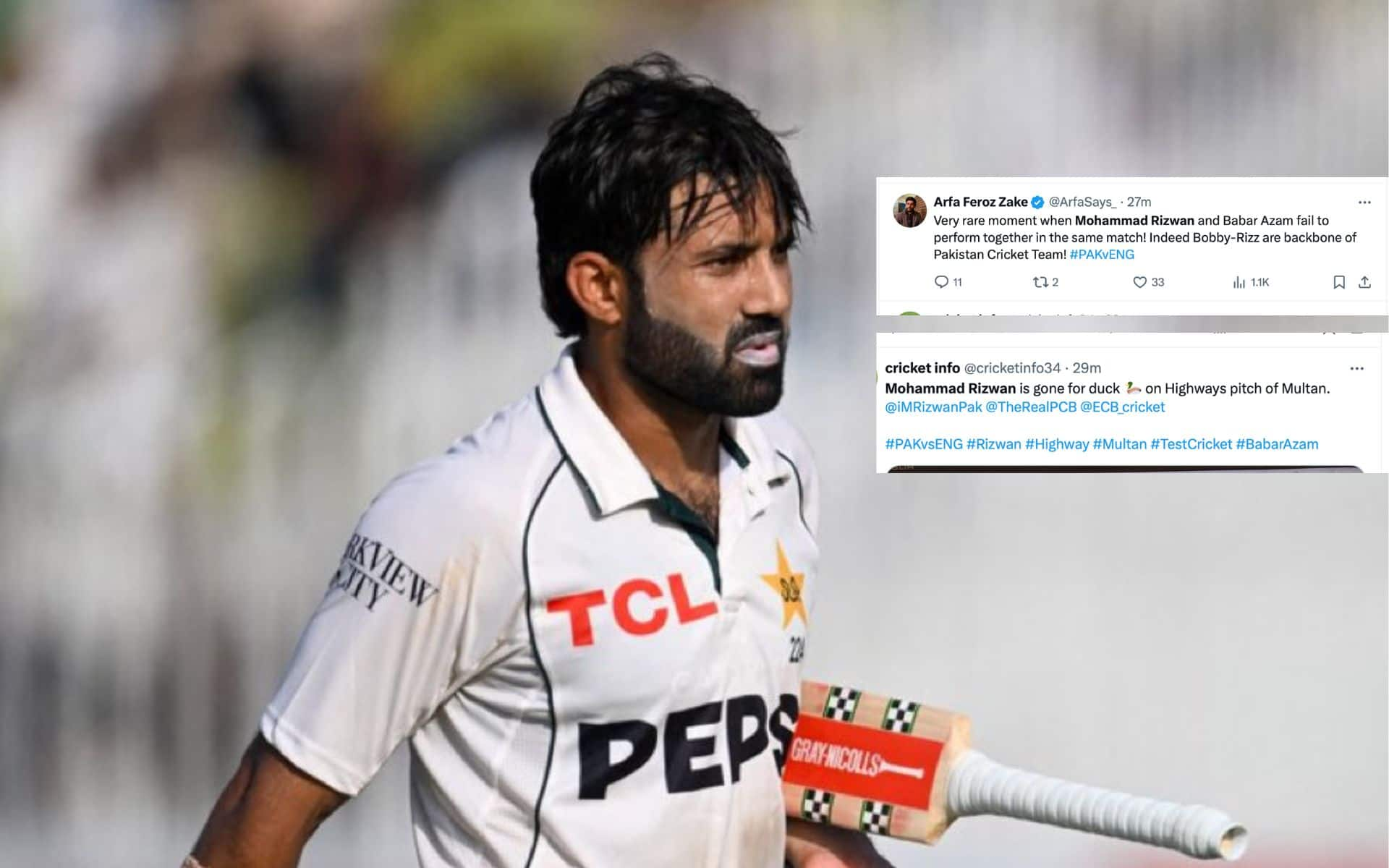 '12-Ball Duck On Pakistan's Highway' - Fans Slam Rizwan After Rare Failure In Test Cricket